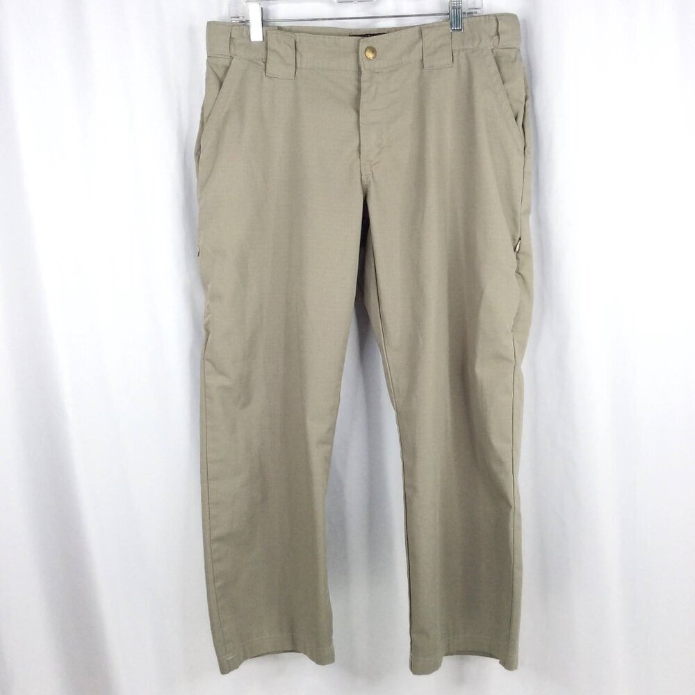 Tru-Spec Tactical Cargo‎ Pants Womens Size 14 Beige Ripstop Cotton Poly 36x27